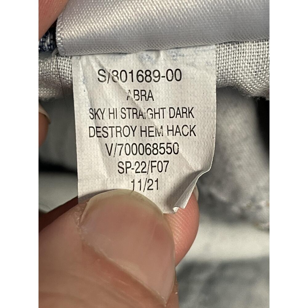 Old Navy Womens 10 Blue Sky-Hi Straight Extra High Rise Distressed Jeans Distroy - Picture 13 of 13